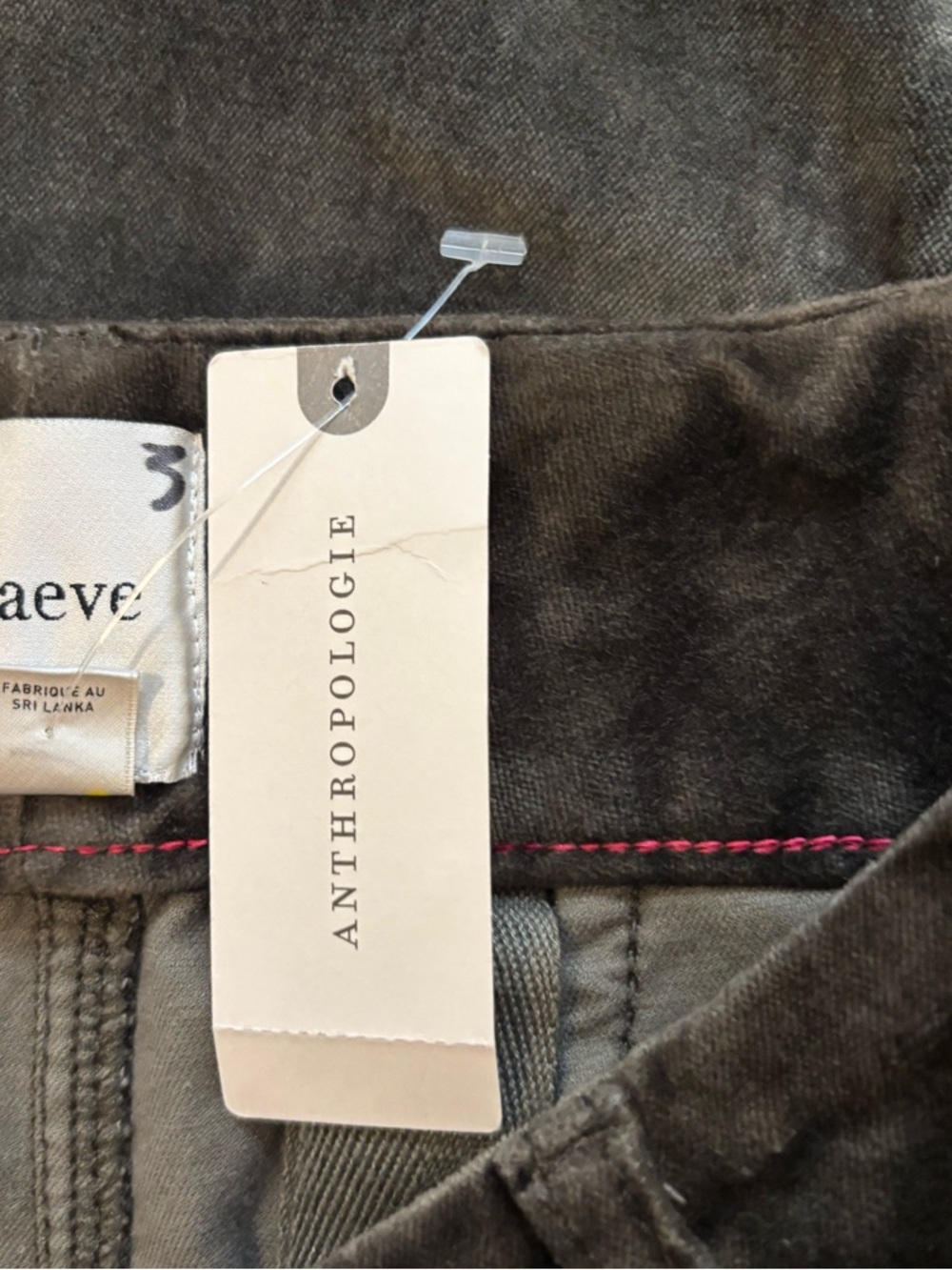 Maeve/Anthropologie The Colette Full-Length Wide Leg Velvet Pants in Army 29 NWT - Picture 10 of 12